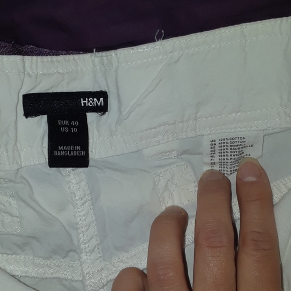 NWOT size 8 White shorts by H&M Flat front - Picture 4 of 8
